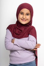 Load image into Gallery viewer, Kids instant jersey hijab burgundy