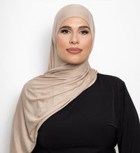 Load image into Gallery viewer, Premium Jersey hijab instant natural beige