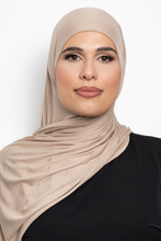 Load image into Gallery viewer, Premium Jersey hijab instant natural beige