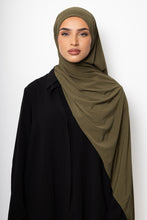 Load image into Gallery viewer, Lycra stitched hijab olive khaki