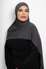 Load image into Gallery viewer, Lycra stitch hijab charcoal grey