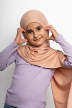 Load image into Gallery viewer, Kids instant jersey hijab apricot