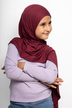 Load image into Gallery viewer, Kids instant jersey hijab burgundy