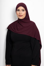 Load image into Gallery viewer, Lycra stitch hijab deep ruby