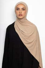 Load image into Gallery viewer, Lycra stitched hijab beige
