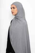 Load image into Gallery viewer, Lycra stitch hijab steel grey