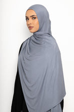 Load image into Gallery viewer, Premium Jersy hijab glacier instant (blue grey)