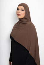 Load image into Gallery viewer, Lycra stitched hijab dark mocha
