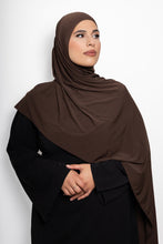 Load image into Gallery viewer, Lycra stitch hijab espresso brown