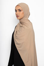 Load image into Gallery viewer, Lycra stitched hijab beige