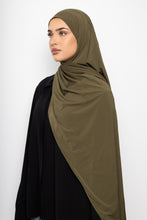 Load image into Gallery viewer, Lycra stitched hijab olive khaki