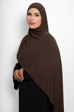 Load image into Gallery viewer, Lycra stitch hijab espresso brown