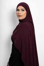 Load image into Gallery viewer, Lycra stitch hijab deep ruby
