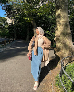 Denim wrap skirt