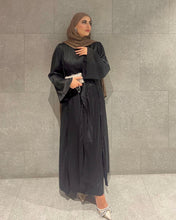 Load image into Gallery viewer, Ghazali Leila Abaya (BLACK SATIN)