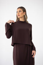 Load image into Gallery viewer, Chocolate truffle high neck blouse