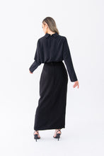 Load image into Gallery viewer, Black Truffle ruched pencil skirt