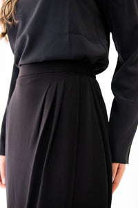 Black Truffle ruched pencil skirt