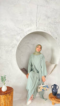 Load image into Gallery viewer, Ghazali one piece abaya colour (SAGE) MATTE
