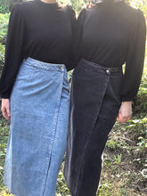 Load image into Gallery viewer, Denim wrap skirt
