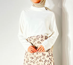 Off white truffle high neck blouse