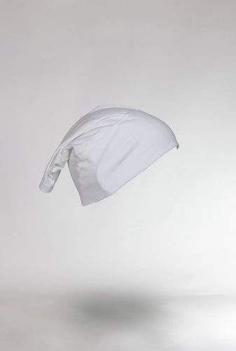 Closed white hijab cap