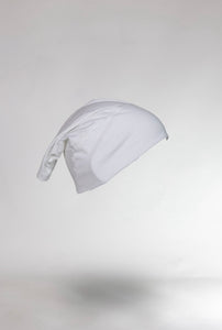 Closed white hijab cap